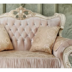 диван "Эсмеральда" 2-х местный раскладной декор "крем" ткань"золото"