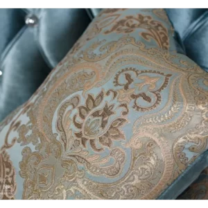диван "Эсмеральда" 2-х местный декор"орех" ткань"бирюза"