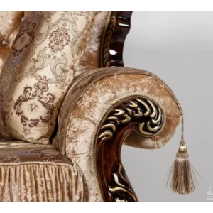 диван "Эсмеральда" 2-х местный декор"орех" ткань "золото"